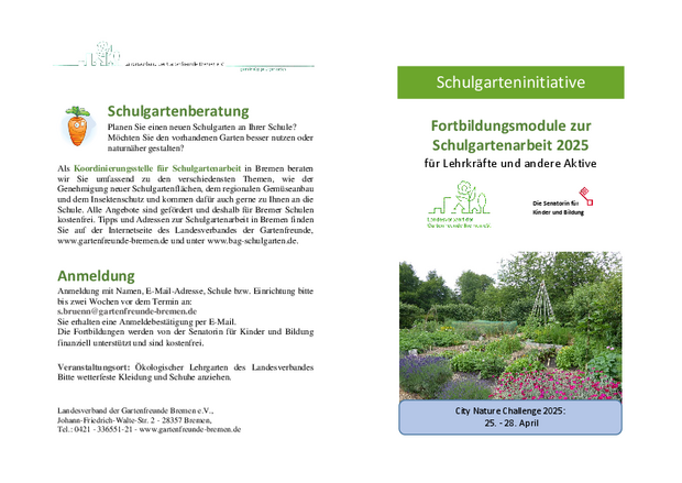 Flyer Schulgartenfortbildungen 2025